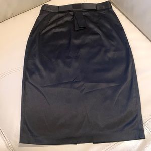 Linen elegant black Pencil Skirt  size XS